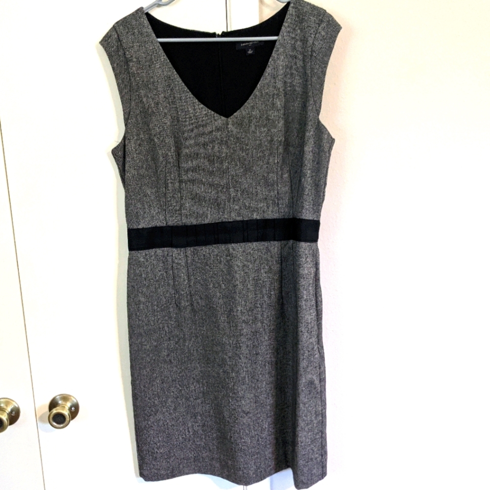 Wool Grey Sheath Dress Banana Republic